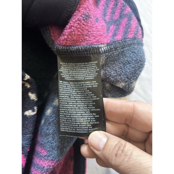 The North Face Plaid Full Zip Fleece Jacket Womens Size Large Pink Blue Outdoor - Picture 4 of 8